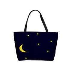 Moon Dark Night Blue Sky Full Stars Light Yellow Shoulder Handbags