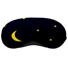 Moon Dark Night Blue Sky Full Stars Light Yellow Sleeping Masks