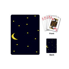 Moon Dark Night Blue Sky Full Stars Light Yellow Playing Cards (mini) 