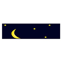 Moon Dark Night Blue Sky Full Stars Light Yellow Satin Scarf (oblong) by Alisyart