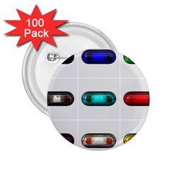 9 Power Button 2 25  Buttons (100 Pack) 