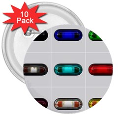 9 Power Button 3  Buttons (10 Pack)  by Simbadda