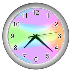 Abstract Background Colorful Wall Clocks (silver) 