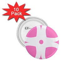 Love Heart Valentine Pink White Sweet 1.75  Buttons (10 pack)