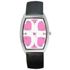 Love Heart Valentine Pink White Sweet Barrel Style Metal Watch by Alisyart