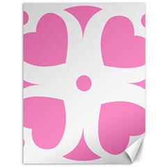 Love Heart Valentine Pink White Sweet Canvas 36  x 48  