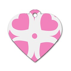 Love Heart Valentine Pink White Sweet Dog Tag Heart (One Side)