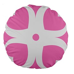 Love Heart Valentine Pink White Sweet Large 18  Premium Round Cushions