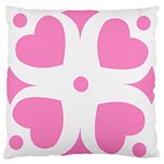 Love Heart Valentine Pink White Sweet Large Flano Cushion Case (One Side) Front