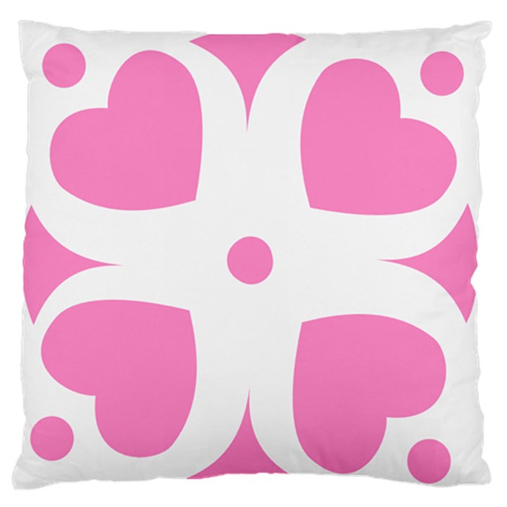 Love Heart Valentine Pink White Sweet Large Flano Cushion Case (One Side)