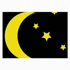 Moon Star Light Black Night Yellow Large Glasses Cloth by Alisyart