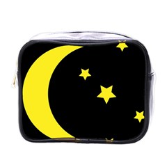 Moon Star Light Black Night Yellow Mini Toiletries Bags