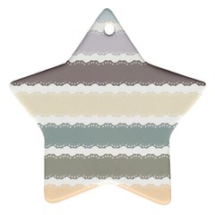 Muted Lace Ribbon Original Grey Purple Pink Wave Ornament (Star)