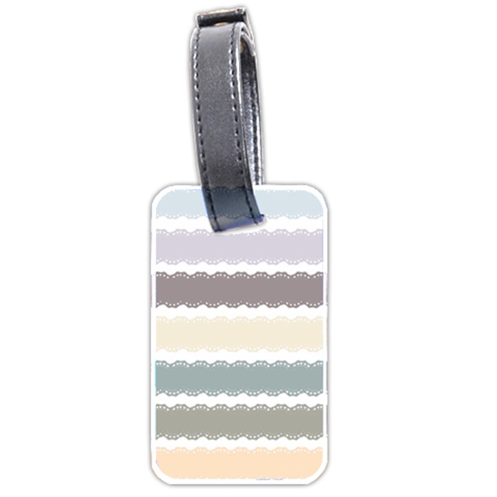 Muted Lace Ribbon Original Grey Purple Pink Wave Luggage Tags (Two Sides)