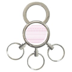 Pink Lace Borders Pink Floral Flower Love Heart 3-ring Key Chains