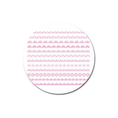 Pink Lace Borders Pink Floral Flower Love Heart Magnet 3  (round) by Alisyart