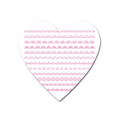 Pink Lace Borders Pink Floral Flower Love Heart Heart Magnet