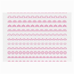 Pink Lace Borders Pink Floral Flower Love Heart Large Glasses Cloth (2-side) by Alisyart