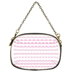 Pink Lace Borders Pink Floral Flower Love Heart Chain Purses (one Side) 