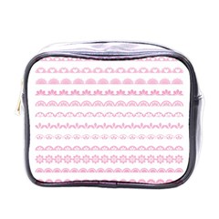 Pink Lace Borders Pink Floral Flower Love Heart Mini Toiletries Bags