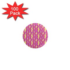 Pink Yelllow Line Light Purple Vertical 1  Mini Magnets (100 pack) 