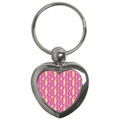 Pink Yelllow Line Light Purple Vertical Key Chains (Heart) 