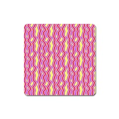 Pink Yelllow Line Light Purple Vertical Square Magnet