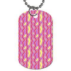 Pink Yelllow Line Light Purple Vertical Dog Tag (one Side) by Alisyart