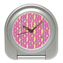 Pink Yelllow Line Light Purple Vertical Travel Alarm Clocks