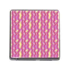 Pink Yelllow Line Light Purple Vertical Memory Card Reader (square) by Alisyart