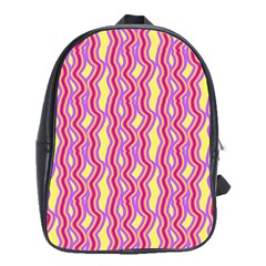 Pink Yelllow Line Light Purple Vertical School Bags (XL) 