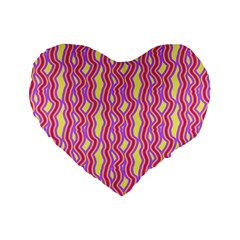 Pink Yelllow Line Light Purple Vertical Standard 16  Premium Heart Shape Cushions
