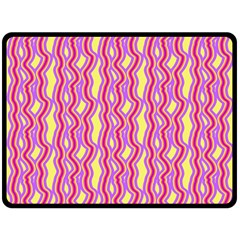 Pink Yelllow Line Light Purple Vertical Double Sided Fleece Blanket (large)  by Alisyart