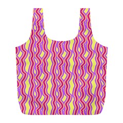 Pink Yelllow Line Light Purple Vertical Full Print Recycle Bags (l)  by Alisyart