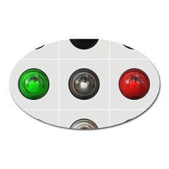 9 Power Buttons Oval Magnet