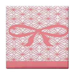 Pink Plaid Circle Tile Coasters