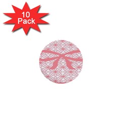 Pink Plaid Circle 1  Mini Buttons (10 Pack)  by Alisyart