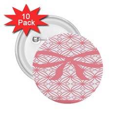 Pink Plaid Circle 2 25  Buttons (10 Pack) 