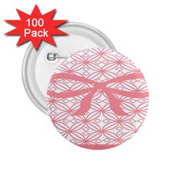 Pink Plaid Circle 2 25  Buttons (100 Pack) 