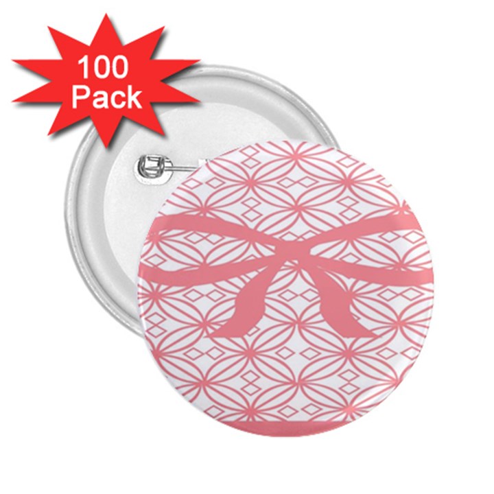 Pink Plaid Circle 2.25  Buttons (100 pack) 