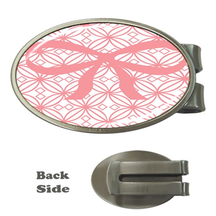 Pink Plaid Circle Money Clips (Oval) 