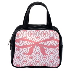 Pink Plaid Circle Classic Handbags (one Side)