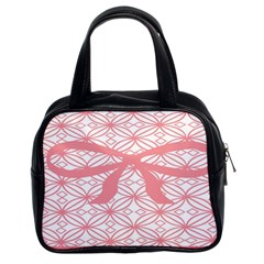 Pink Plaid Circle Classic Handbags (2 Sides)