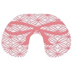 Pink Plaid Circle Travel Neck Pillows Front