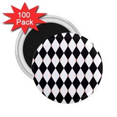 Plaid Triangle Line Wave Chevron Black White Red Beauty Argyle 2 25  Magnets (100 Pack)  by Alisyart