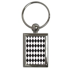 Plaid Triangle Line Wave Chevron Black White Red Beauty Argyle Key Chains (rectangle)  by Alisyart