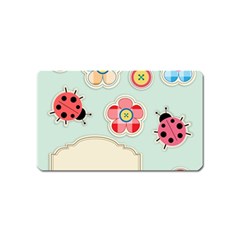 Buttons & Ladybugs Cute Magnet (name Card) by Simbadda