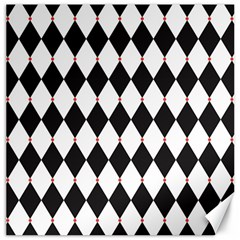 Plaid Triangle Line Wave Chevron Black White Red Beauty Argyle Canvas 20  X 20   by Alisyart