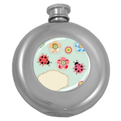 Buttons & Ladybugs Cute Round Hip Flask (5 Oz)
