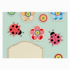 Buttons & Ladybugs Cute Large Glasses Cloth (2-side) by Simbadda